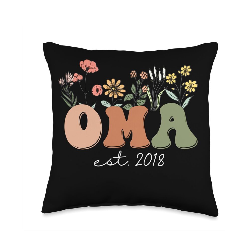 6568 Soon to Be Oma Est 2018 Wildflowers Pregnancy Announcement Throw
